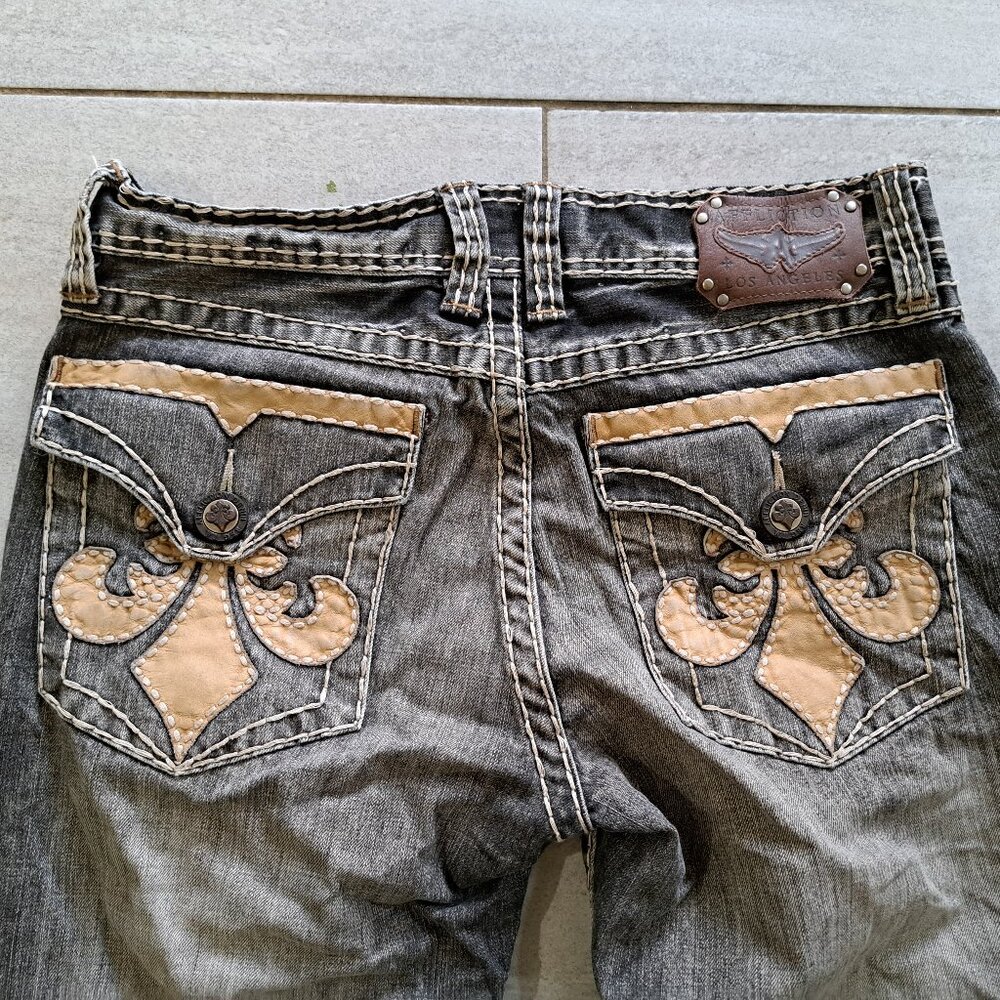 %AFFLICTION LOS ANGELES MEN JEANS GRAY Size 33x28 / J2
